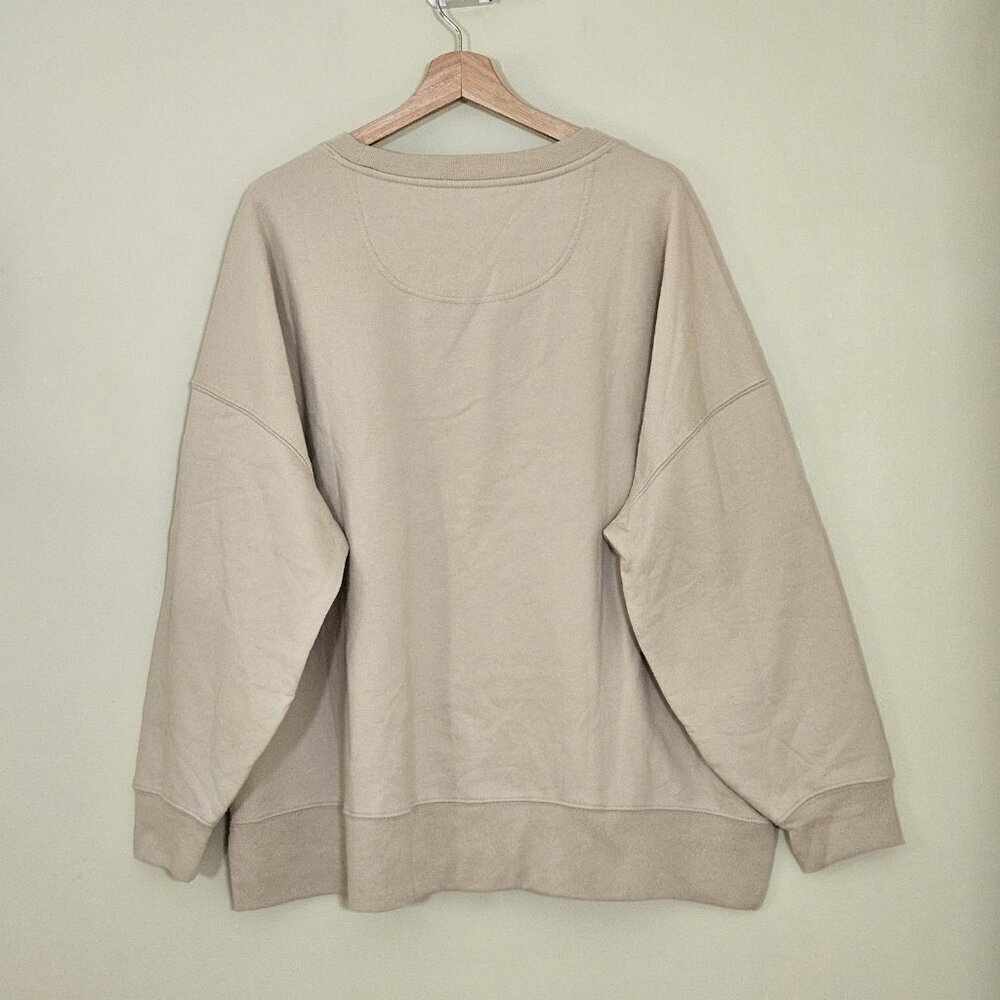 Whitney Houston Sweatshirt Womens XXL Beige LS Fleece Inside Music Icon Boho NWT - Picture 2 of 16
